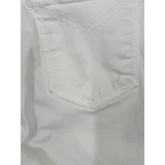Derek Lam 10 Crosby White Denim GIA Mid-Rise Crop Flare Frayed Hem Jeans‎ Sz 28 - Picture 8 of 14